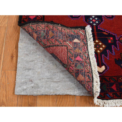 Persian Wool Hand Knotted Rug Red Blue 2.4X9.3 -O087450