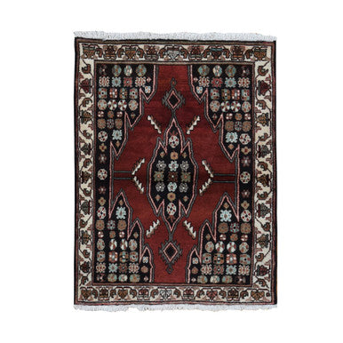 Persian Wool Hand Knotted Rug Red Ivory 3.6X4.8 -O087454