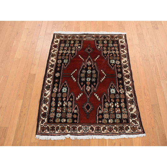 Persian Wool Hand Knotted Rug Red Ivory 3.6X4.8 -O087454