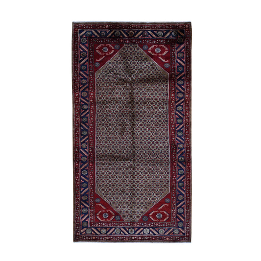 Persian Wool Hand Knotted Rug Brown Blue 5.0X9.6 -O087456