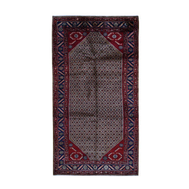 Persian Wool Hand Knotted Rug Brown Blue 5.0X9.6 -O087456