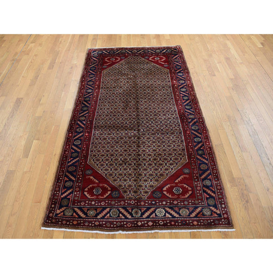 Persian Wool Hand Knotted Rug Brown Blue 5.0X9.6 -O087456
