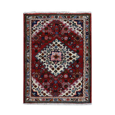 Persian Wool Hand Knotted Rug Red Ivory 3.7X4.8 -O087457