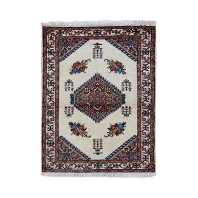 Persian Wool Hand Knotted Rug Ivory Ivory 3.3X4.3 -O087459