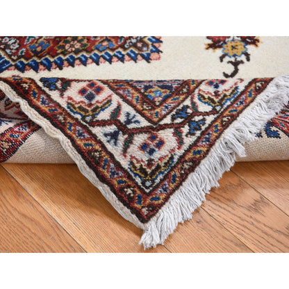 Persian Wool Hand Knotted Rug Ivory Ivory 3.3X4.3 -O087459