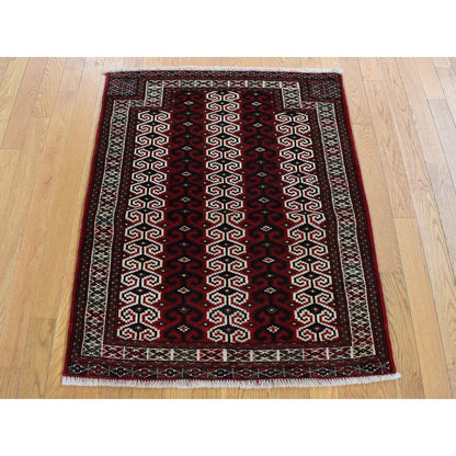 Persian Wool Hand Knotted Rug Red Ivory 3.2X4.1 -O087460