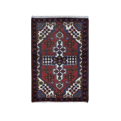 Persian Wool Hand Knotted Rug Red Midnight Blue 3.5X5.0 -O087464