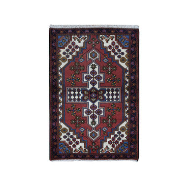 Persian Wool Hand Knotted Rug Red Midnight Blue 3.5X5.0 -O087464