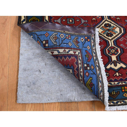 Persian Wool Hand Knotted Rug Red Blue 3.4X6.8 -O087467