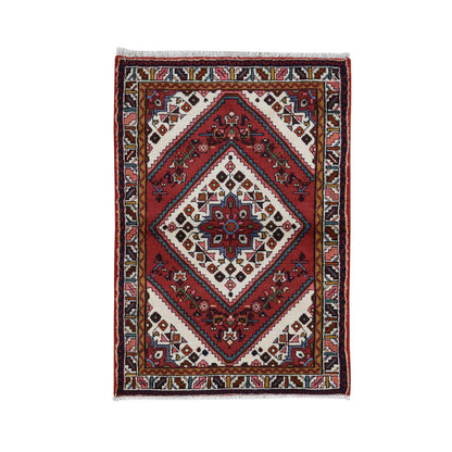 Persian Wool Hand Knotted Rug Red Ivory 3.5X5.1 -O087468