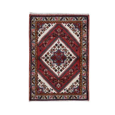 Persian Wool Hand Knotted Rug Red Ivory 3.5X5.1 -O087468