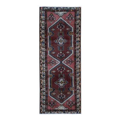 Persian Wool Hand Knotted Rug Red Ivory 3.9X9.9 -O087469