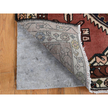 Persian Wool Hand Knotted Rug Red Ivory 3.9X9.9 -O087469