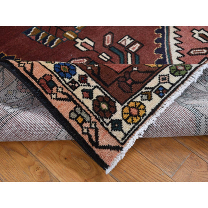 Persian Wool Hand Knotted Rug Red Ivory 3.9X9.9 -O087469