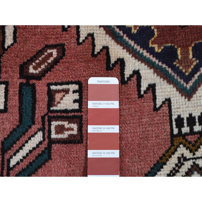 Persian Wool Hand Knotted Rug Red Ivory 3.9X9.9 -O087469