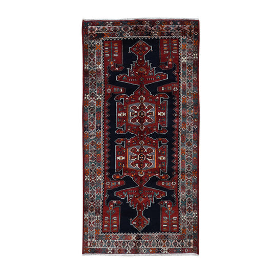 Persian Wool Hand Knotted Rug Blue Ivory 4.8X9.7 -O087472