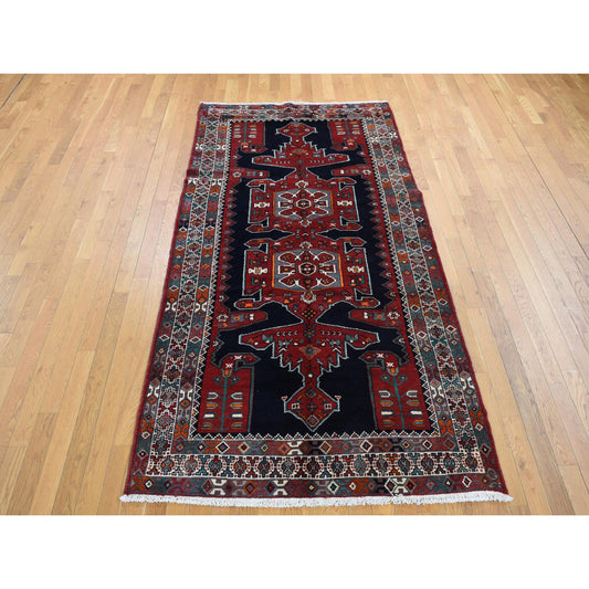 Persian Wool Hand Knotted Rug Blue Ivory 4.8X9.7 -O087472