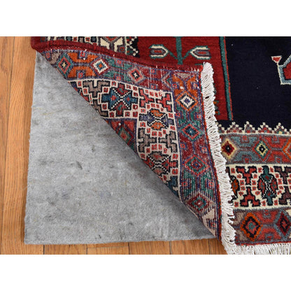Persian Wool Hand Knotted Rug Blue Ivory 4.8X9.7 -O087472