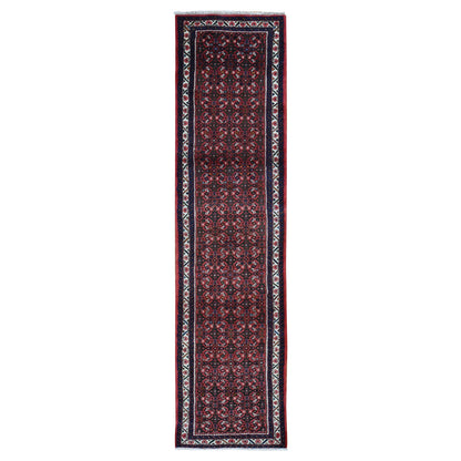 Persian Wool Hand Knotted Rug Red Ivory 2.6X10.0 -O087476