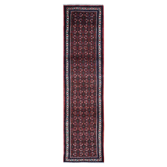 Persian Wool Hand Knotted Rug Red Ivory 2.6X10.0 -O087476
