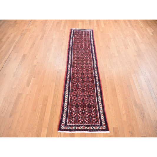 Persian Wool Hand Knotted Rug Red Ivory 2.6X10.0 -O087476