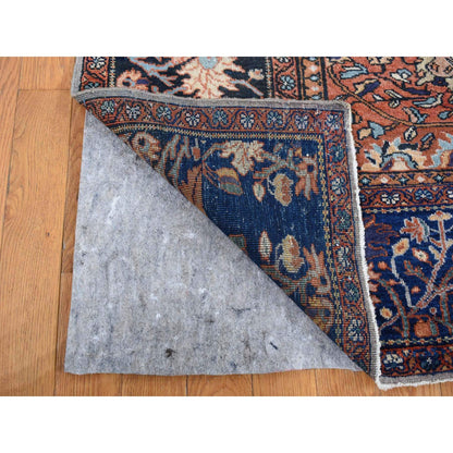 Overdyed & Vintage Worn Wool Hand Knotted Rug Green Blue 8.4X11.6 -O087480