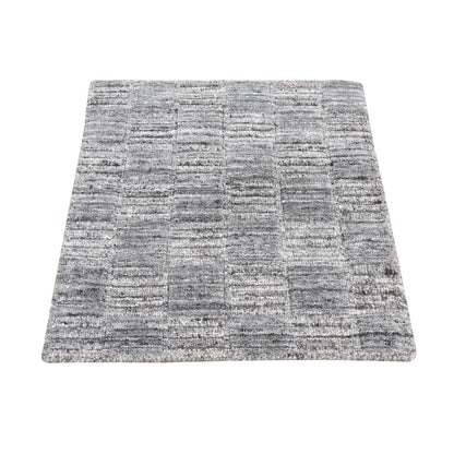 Modern and Contemporary Wool Hand Loomed Rug Grey No Border 2.0X2.0 -O087481