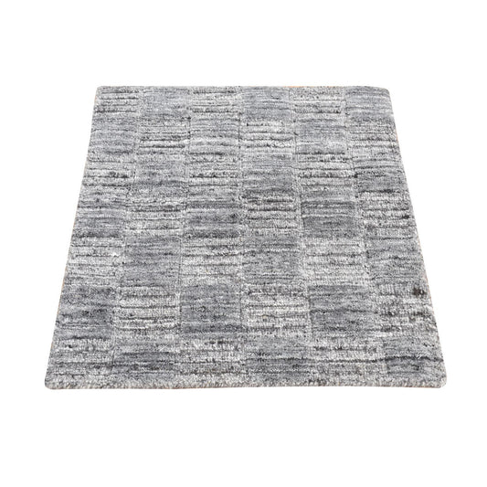 Modern and Contemporary Wool Hand Loomed Rug Grey No Border 2.0X2.0 -O087481