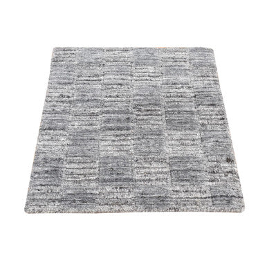 Modern and Contemporary Wool Hand Loomed Rug Grey No Border 2.0X2.0 -O087481