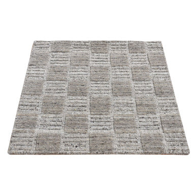 Modern and Contemporary Wool Hand Loomed Rug Grey No Border 2.1X2.3 -O087483