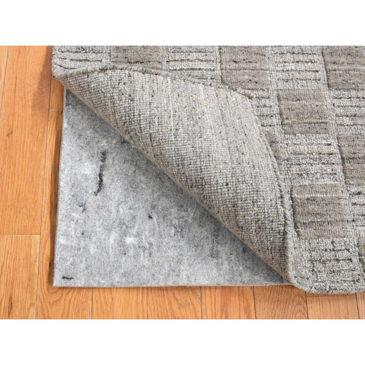 Modern and Contemporary Wool Hand Loomed Rug Grey No Border 2.1X2.3 -O087483