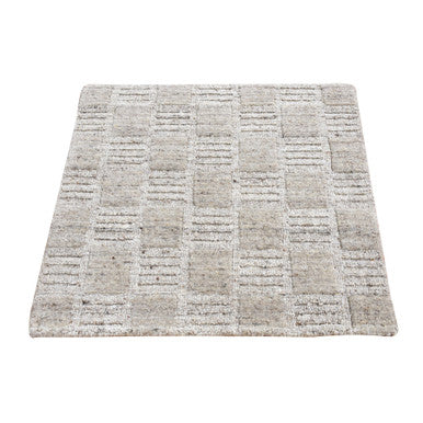 Modern and Contemporary Wool Hand Loomed Rug Beige No Border 2.0X2.1 -O087486