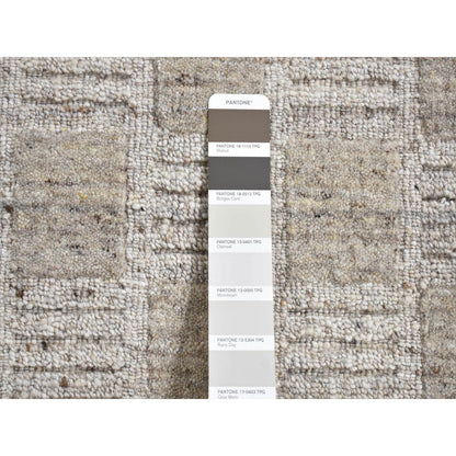 Modern and Contemporary Wool Hand Loomed Rug Beige No Border 2.0X2.1 -O087486