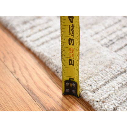 Modern and Contemporary Wool Hand Loomed Rug Beige No Border 2.0X2.1 -O087486