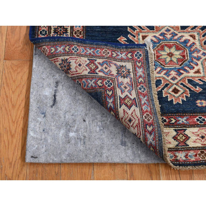 Kazak Wool Hand Knotted Rug Blue Ivory 2.9X8.2 -O087490
