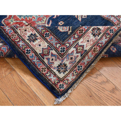Kazak Wool Hand Knotted Rug Blue Ivory 2.9X8.2 -O087490