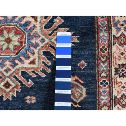 Kazak Wool Hand Knotted Rug Blue Ivory 2.9X8.2 -O087490