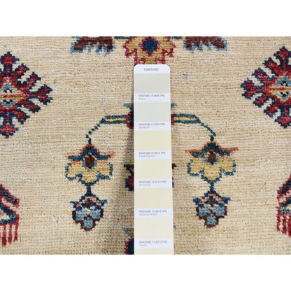 Kazak Wool Hand Knotted Rug Ivory Red 2.9X8.7 -O087493