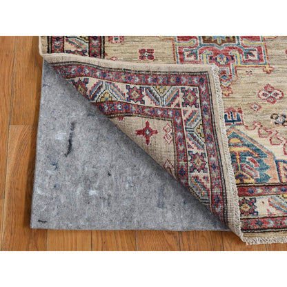 Kazak Wool Hand Knotted Rug Brown Ivory 2.8X8.2 -O087498