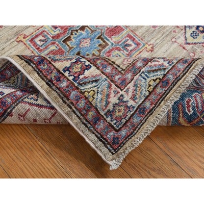 Kazak Wool Hand Knotted Rug Brown Ivory 2.8X8.2 -O087498