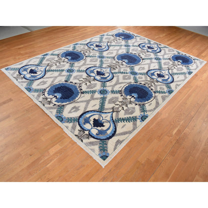 Clearance Wool Hand Knotted Rug Ivory No Border 10.0X13.9 -O087511