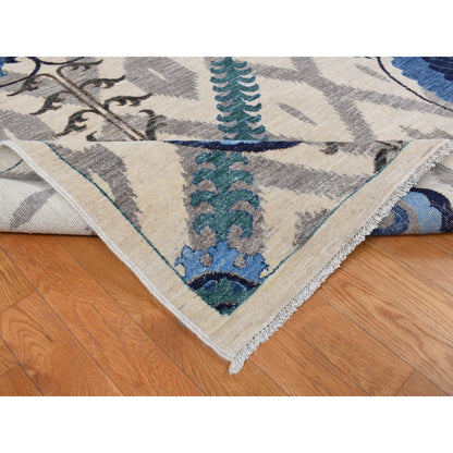 Clearance Wool Hand Knotted Rug Ivory No Border 10.0X13.9 -O087511
