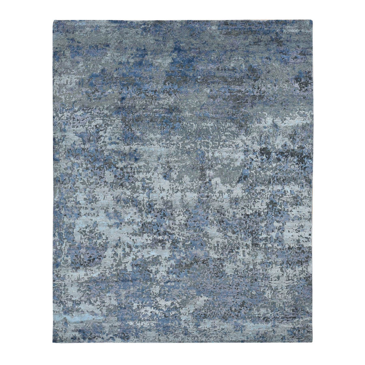 Gray 7'10" x 9'9" Modern and Contemporary Hand knotted Wool/Silk Rug - Sku: O087515