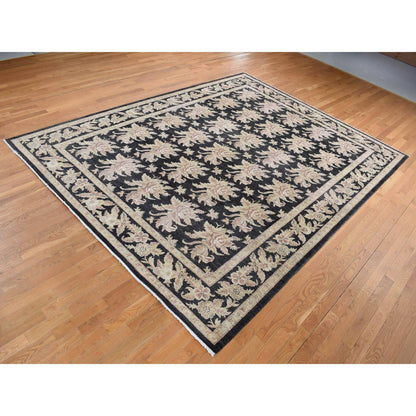 Oushak And Peshawar Wool Hand Knotted Rug Black Black 9.1X12.4 -O087517
