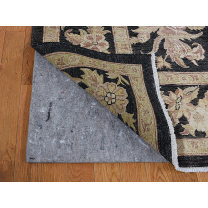Oushak And Peshawar Wool Hand Knotted Rug Black Black 9.1X12.4 -O087517