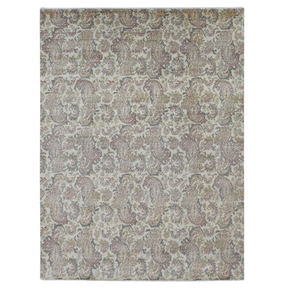 Fine Oriental Wool Hand Knotted Rug Grey No Border 9.1X12.3 -O087519