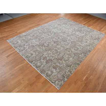 Fine Oriental Wool Hand Knotted Rug Grey No Border 9.1X12.3 -O087519