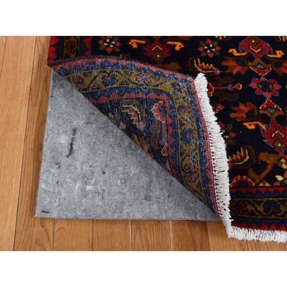 Persian Wool Hand Knotted Rug Blue Blue 3.9X9.7 -O087523