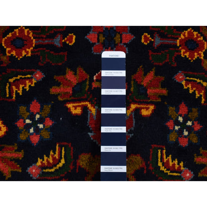 Persian Wool Hand Knotted Rug Blue Blue 3.9X9.7 -O087523