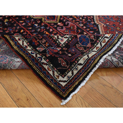 Persian Wool Hand Knotted Rug Red Black 5.0X10.1 -O087528
